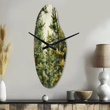 Pine Tree Symphony II - Asymmetric Metal Wall Clock