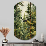 Pine Tree Symphony II - Asymmetric Metal Wall Clock