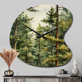 Pine Tree Symphony II - Asymmetric Metal Wall Clock