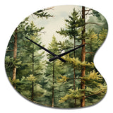 Pine Tree Symphony II - Asymmetric Metal Wall Clock