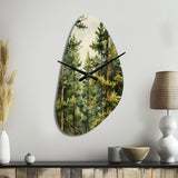 Pine Tree Symphony II - Asymmetric Metal Wall Clock