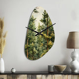 Pine Tree Symphony II - Asymmetric Metal Wall Clock