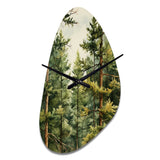 Pine Tree Symphony II - Asymmetric Metal Wall Clock