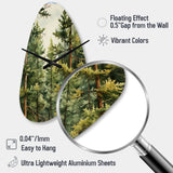Pine Tree Symphony II - Asymmetric Metal Wall Clock