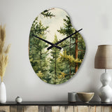 Pine Tree Symphony II - Asymmetric Metal Wall Clock