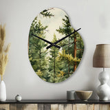 Pine Tree Symphony II - Asymmetric Metal Wall Clock