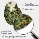 Pine Tree Symphony II - Asymmetric Metal Wall Clock