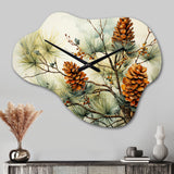 Pine Tree Pine Beauty II - Asymmetric Metal Wall Clock