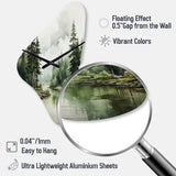Pine Tree Silent Wilderness - Asymmetric Metal Wall Clock