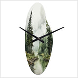 Pine Tree Silent Wilderness - Asymmetric Metal Wall Clock