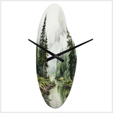 Pine Tree Silent Wilderness - Asymmetric Metal Wall Clock
