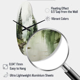 Pine Tree Silent Wilderness - Asymmetric Metal Wall Clock