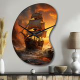 Pirate Boat Plunderers Legacy - Asymmetric Metal Wall Clock