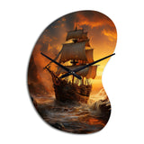 Pirate Boat Plunderers Legacy - Asymmetric Metal Wall Clock