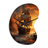Pirate Boat Plunderers Legacy - Asymmetric Metal Wall Clock