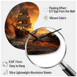 Pirate Boat Plunderers Legacy - Asymmetric Metal Wall Clock