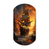 Pirate Boat Plunderers Legacy - Asymmetric Metal Wall Clock