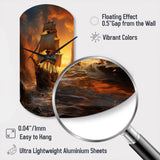 Pirate Boat Plunderers Legacy - Asymmetric Metal Wall Clock
