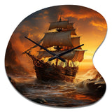 Pirate Boat Plunderers Legacy - Asymmetric Metal Wall Clock