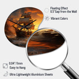 Pirate Boat Plunderers Legacy - Asymmetric Metal Wall Clock