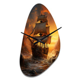 Pirate Boat Plunderers Legacy - Asymmetric Metal Wall Clock
