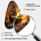Pirate Boat Plunderers Legacy - Asymmetric Metal Wall Clock