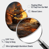 Pirate Boat Plunderers Legacy - Asymmetric Metal Wall Clock