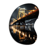 Pittsburgh Beautiful Cityscape At Night - Asymmetric Metal Wall Clock