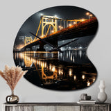 Pittsburgh Beautiful Cityscape At Night - Asymmetric Metal Wall Clock