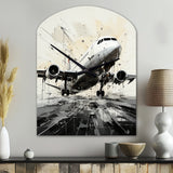 Abstracted Plane Flight Path - Asymmetric Metal Wall Clock
