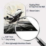 Abstracted Plane Flight Path - Asymmetric Metal Wall Clock