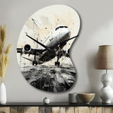 Abstracted Plane Flight Path - Asymmetric Metal Wall Clock