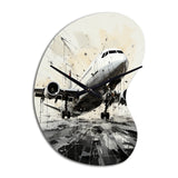 Abstracted Plane Flight Path - Asymmetric Metal Wall Clock