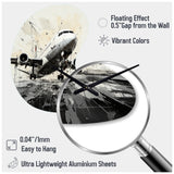 Abstracted Plane Flight Path - Asymmetric Metal Wall Clock