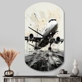 Abstracted Plane Flight Path - Asymmetric Metal Wall Clock