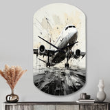 Abstracted Plane Flight Path - Asymmetric Metal Wall Clock