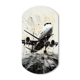 Abstracted Plane Flight Path - Asymmetric Metal Wall Clock