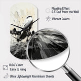 Abstracted Plane Flight Path - Asymmetric Metal Wall Clock