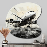 Abstracted Plane Flight Path - Asymmetric Metal Wall Clock