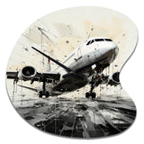 Abstracted Plane Flight Path - Asymmetric Metal Wall Clock