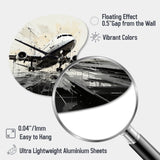 Abstracted Plane Flight Path - Asymmetric Metal Wall Clock