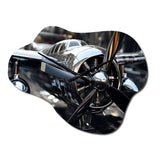Plane With Abstracted Propellers - Asymmetric Metal Wall Clock