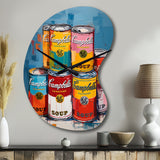 Pop Art Campbells Soup I - Asymmetric Metal Wall Clock