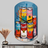 Pop Art Campbells Soup I - Asymmetric Metal Wall Clock