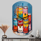 Pop Art Campbells Soup I - Asymmetric Metal Wall Clock