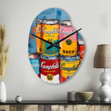 Pop Art Campbells Soup I - Asymmetric Metal Wall Clock