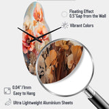 Coral Poppies Romantic Impression III - Asymmetric Metal Wall Clock