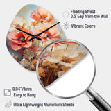 Coral Poppies Romantic Impression III - Asymmetric Metal Wall Clock