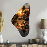 Puerto Rico Landscape - Asymmetric Metal Wall Clock