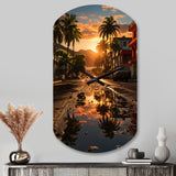 Puerto Rico Landscape - Asymmetric Metal Wall Clock